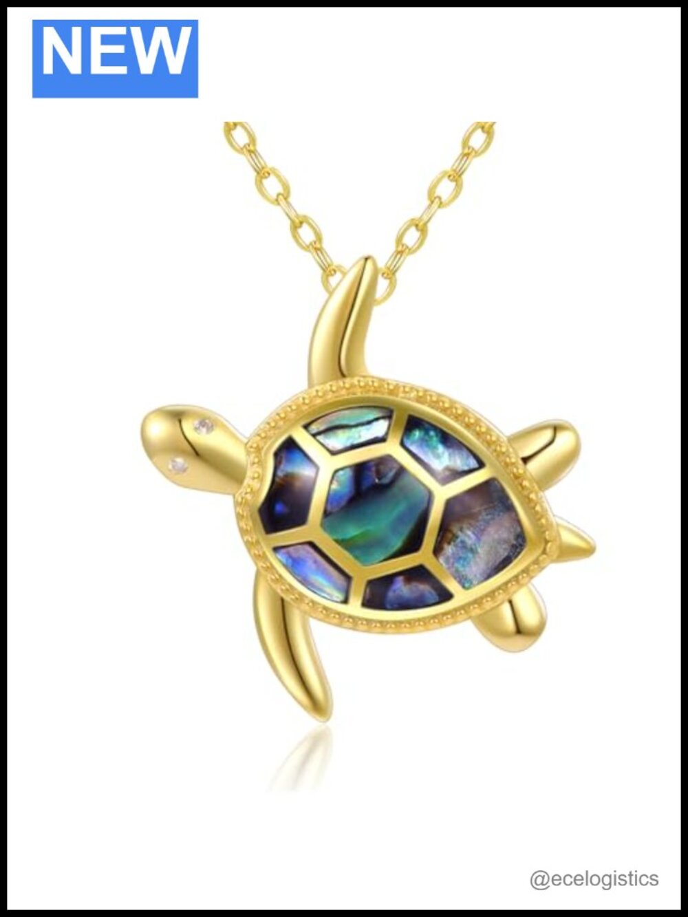 18K Gold Plated Sea Turtle Pendant Necklace